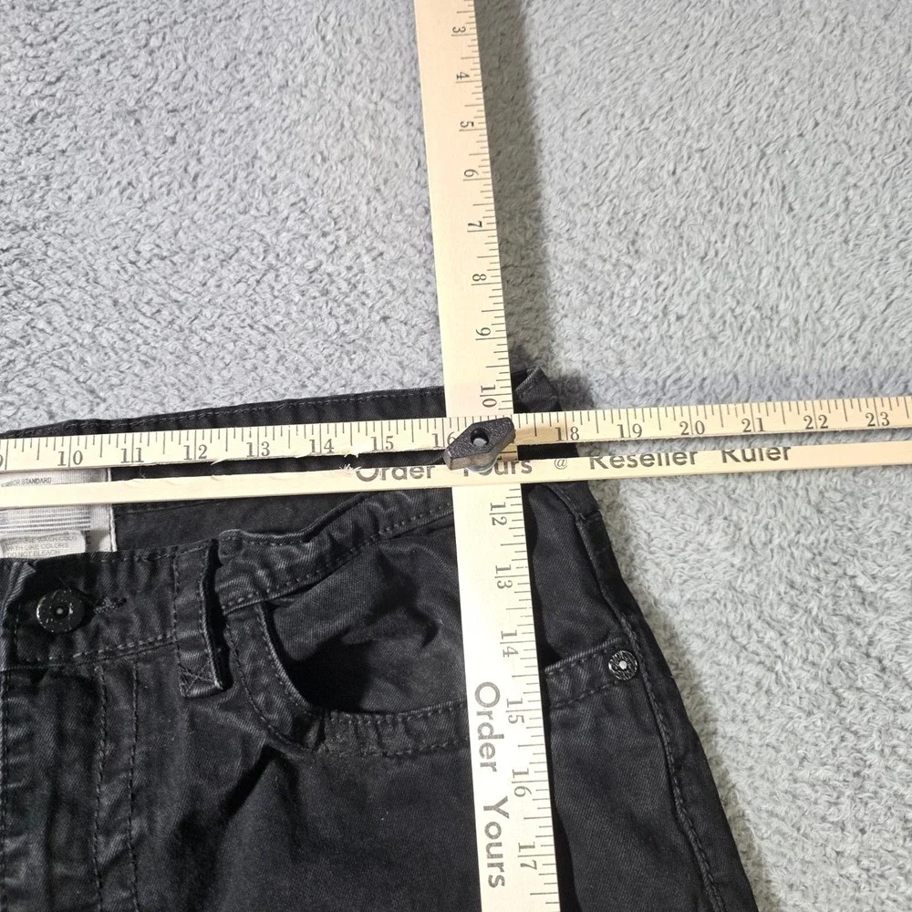 Smoke Rise Mens 36 Denim Shorts Black Distressed Raw Hem Streetwear Cotton